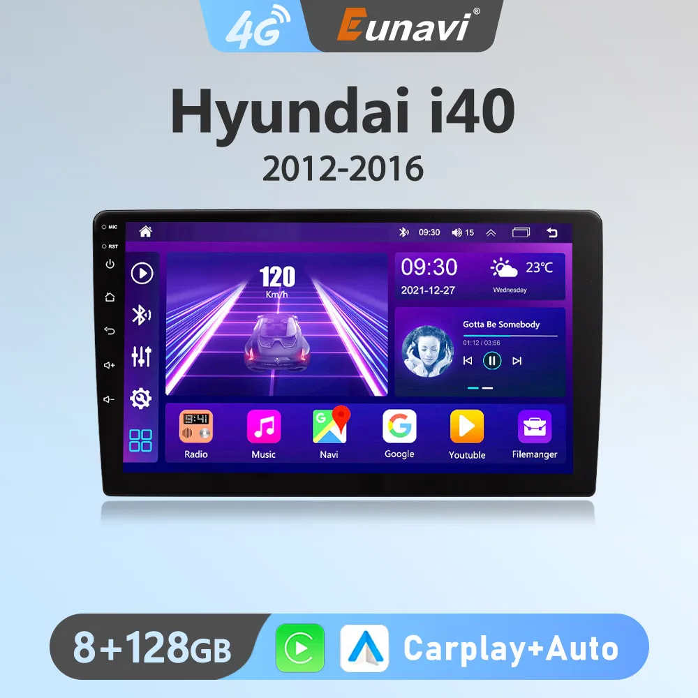 Eunavi 2din 4G Авторадио Android 13 для HYUNDAI I40 2013 - 2016 автомобильный Радио Мультимедиа Видео плеер навигация GPS RDS Carplay