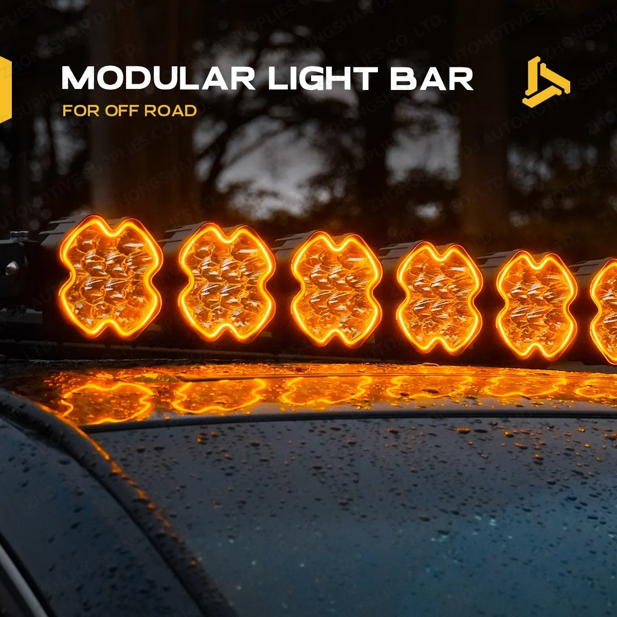 High Power 40/42/48/50/52/54 Inch 12V Modular Linkable Led Amber Strobe Roof Light bar for Car Off-road Truck UTV bar Light 4X4