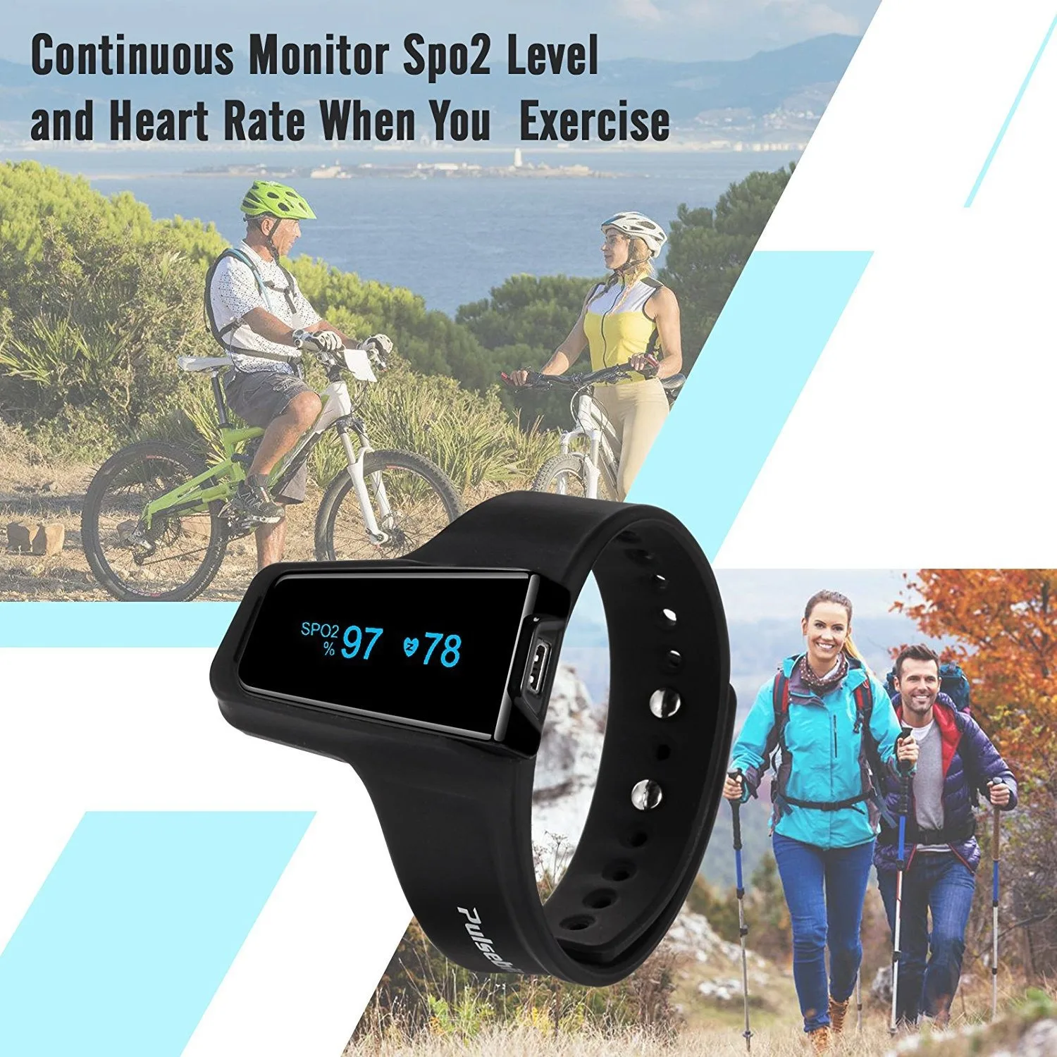 Pulse Oximeter Bluetooth Wearable Wrist Oximeter Spo2 Heart Rate Sleep Monitors Blood Oxygen Saturation Home Health Care Device