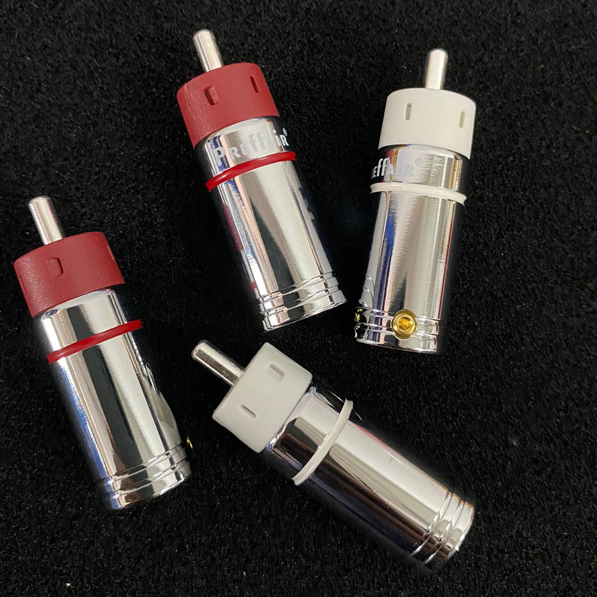 

4pcs Preffair 24K Silver Plated RCA Plug Gold Plated RCA Connector For Amplifier Speaker Cable RCA Jack Terminal