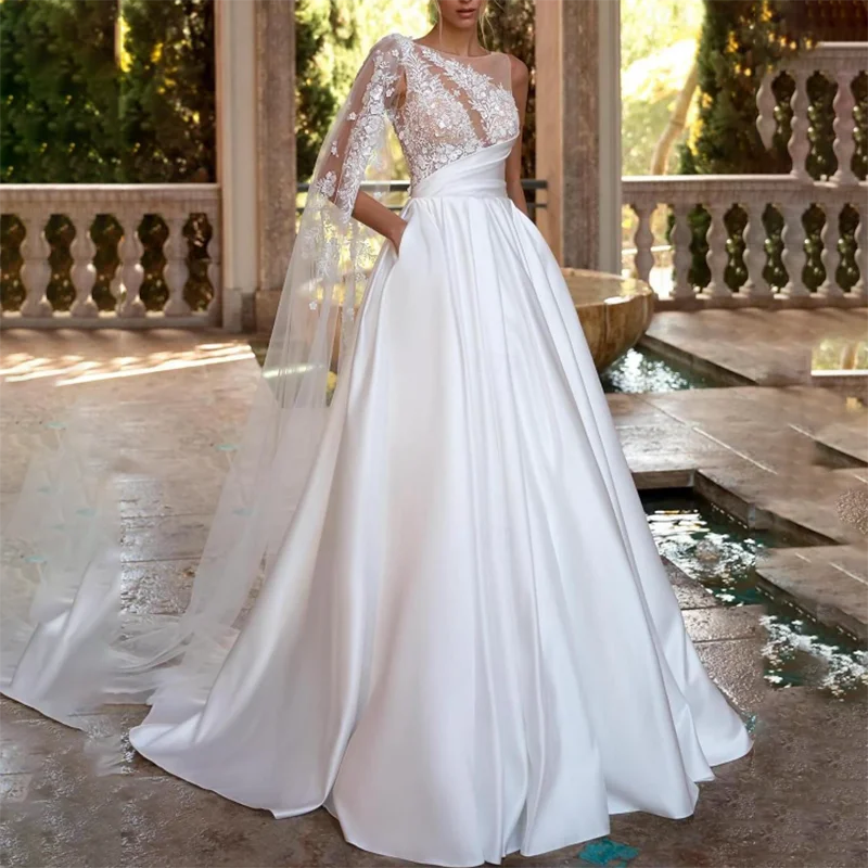 

Свадебные платья в богемном стиле 2024, плиссированные, с круглым вырезом, без рукавов, винтажные, трапециевидные, с кружевом и открытой спиной, со шлейфом и аппликациями по индивидуальному заказу