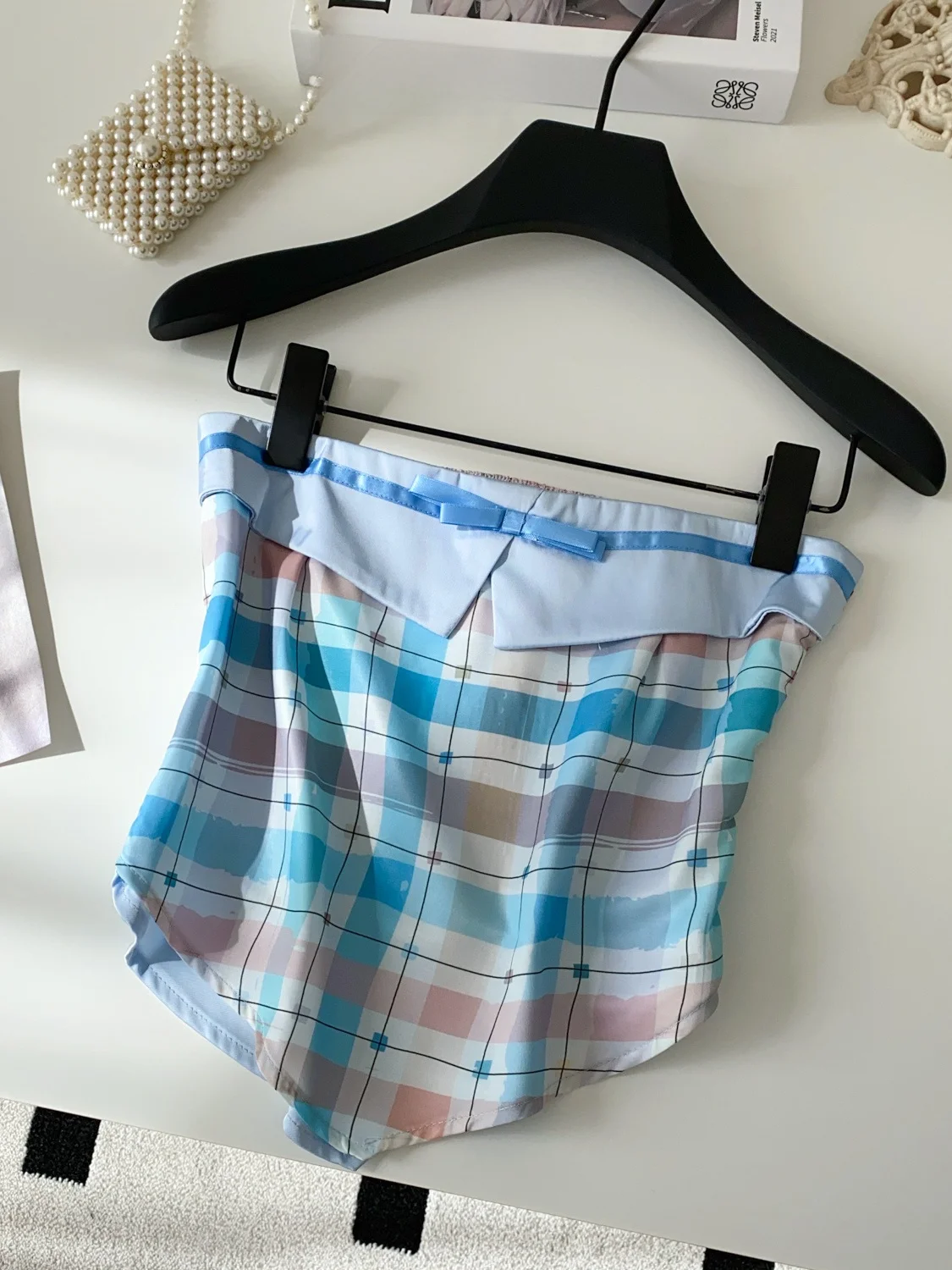 فستان صيفي نسائي بدون أكتاف من Pure Desire Spicy Girl لعام 2025، تصميم جديد بأسلوب الدوبامين، ضيق ومريح، بدون أكمام، بنقشة مر... #5