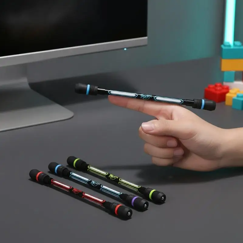 Spinning Pen for ADHD 1/2/4Pcs Rotating Stress Relief Gel Pen Fidget Toy for Kids Adults Home Office