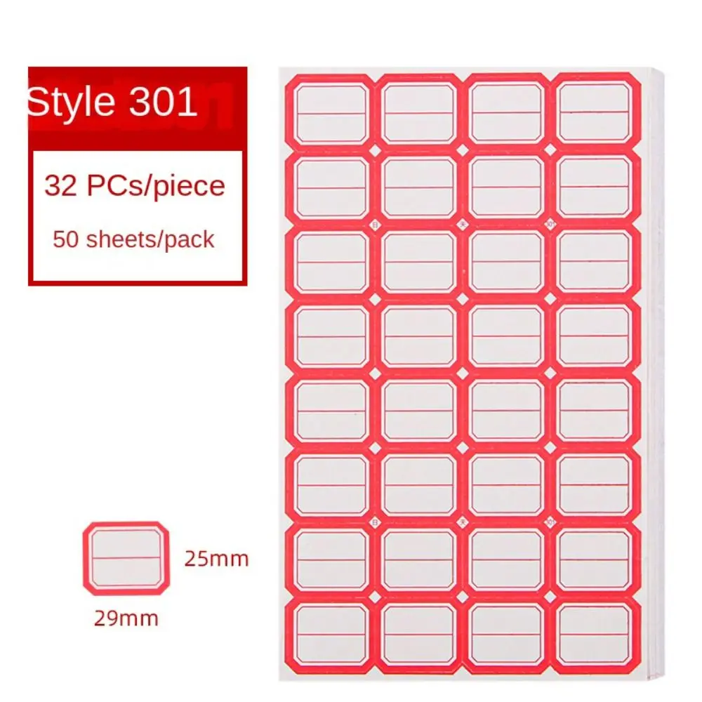 50 Sheets/bag Handwritten Handwritten Price Stickers Pastable Price Paper Self-adhesive Label Stickers Blue/red Assorted