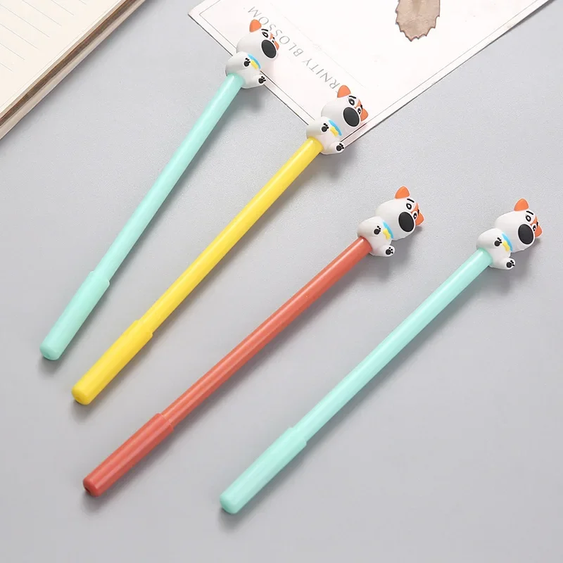 

36 шт., креативная милая гелевая ручка с героями мультфильмов, одна собака, нейтральный щенок, черный водный студенческий тест, канцелярские принадлежности для письма