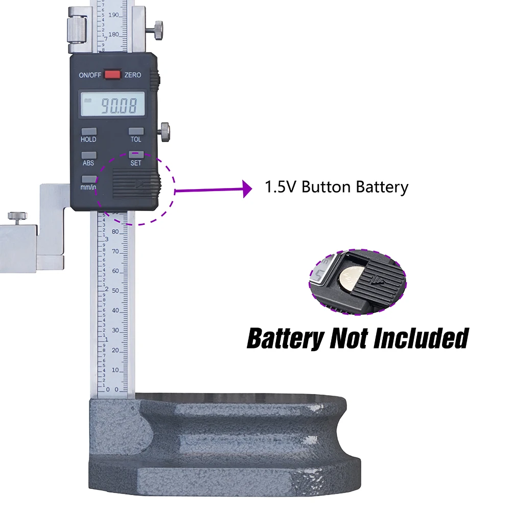 0-200 0-300MM Stainless Steel Digital Display Height Ruler Double Column Watch Meter Marking Ruler Electronic Height Ruler