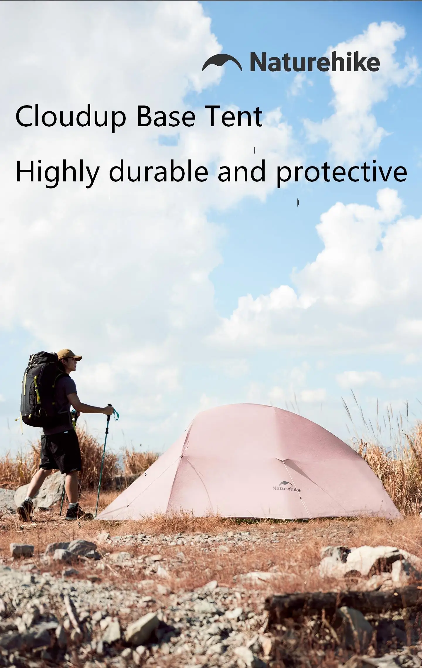 Naturehike 2026 Neues Wanderzelt Wasserdichtes Großes Vorzelt Rosa Zelt Reise 1-2 Personen Ultraleichtes Tragbares Campingzelt – Detail 1