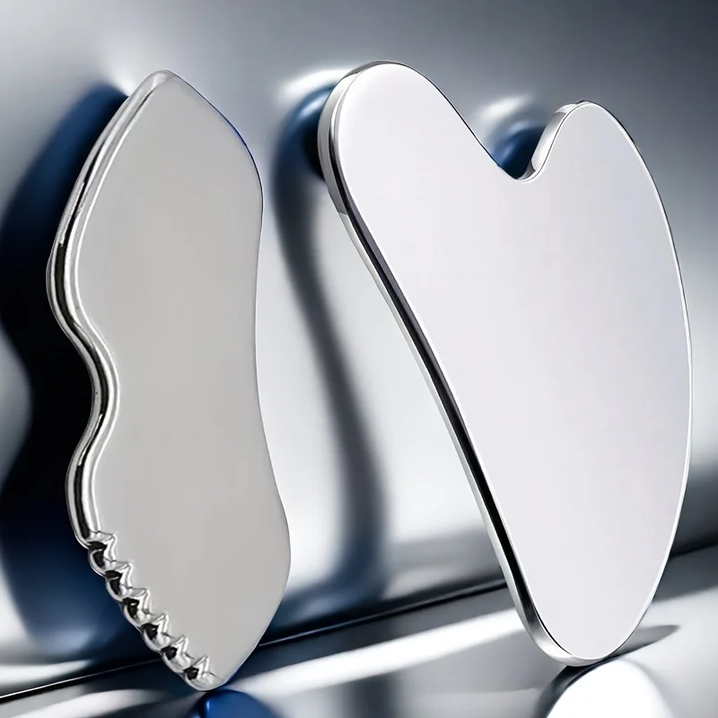 مجموعة مكونة من 2/3 قطعة، مجموعة أدوات غوا شا من الفولاذ المقاوم للصدأ عالية الجودة، شكل قلب وشفاه، أدوات العناية بالوجه، حقيبة تخزين