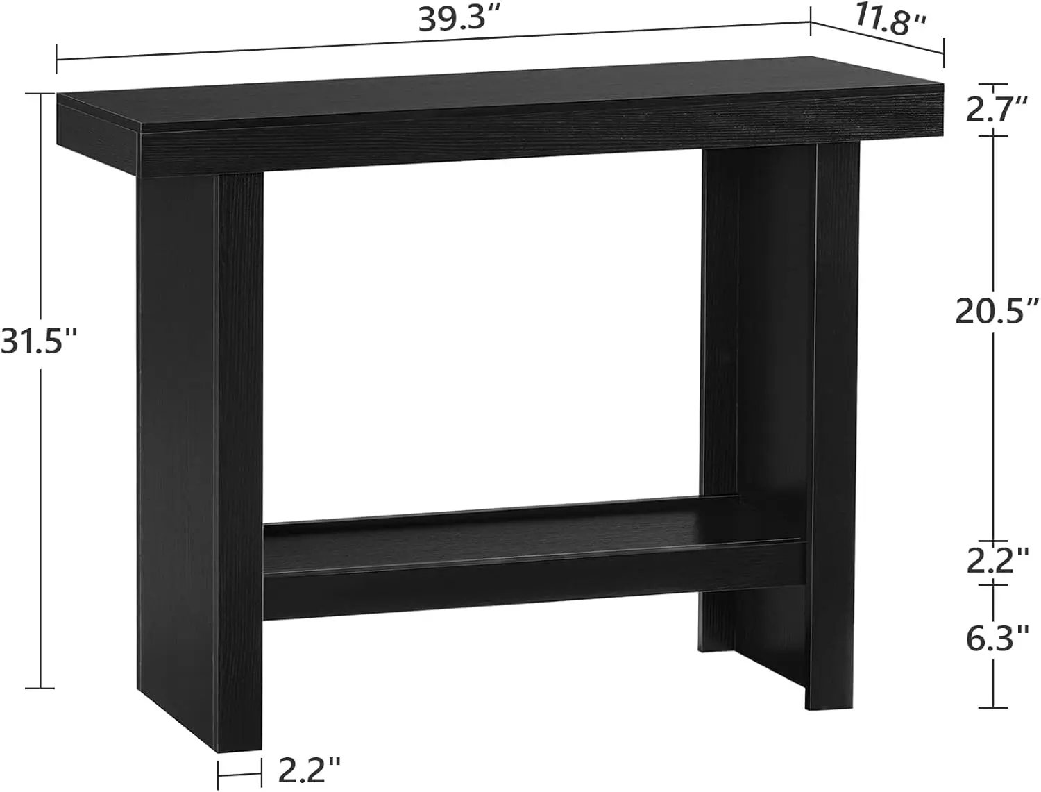 

Console Table, 39.4'' Black Entryway Table for Hallway, Narrow Sofa Table Behind The Couch, Modern Foyer Tables for Entrance