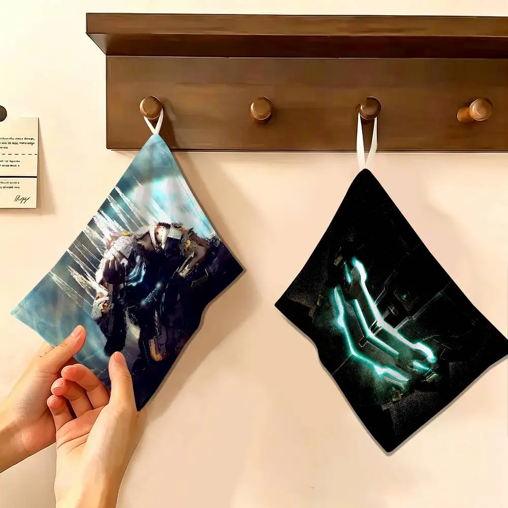 Horror Game Dead Space Household Hanging Towel, Polyester Cotton Hand Wiping Towel, Sturdy for Bathroom Bedroom