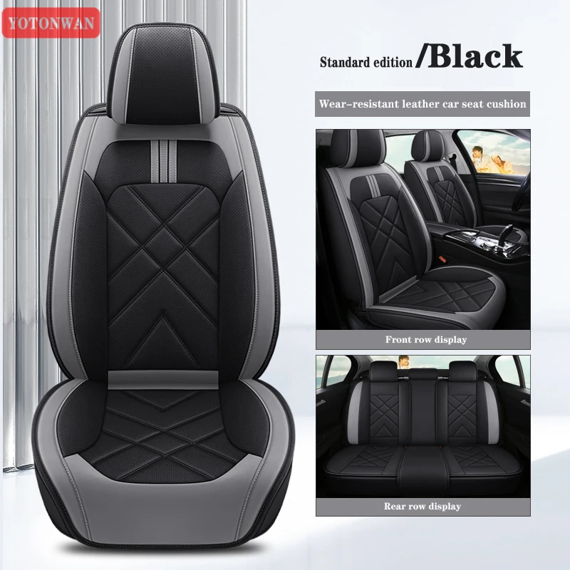 

YOTONWAN High-Quality Leather Universal Car Seat Covers Full Coverage For Peugeot 5008 2008 3008 4008 4007 3008 508SW Auto Parts