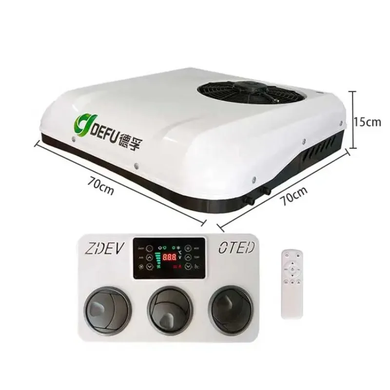 التلقائي AC على السطح الجمعية 12 فولت تيار مستمر 24 فولت وقوف السيارات مكيف الهواء برودة لشاحنة فان #1