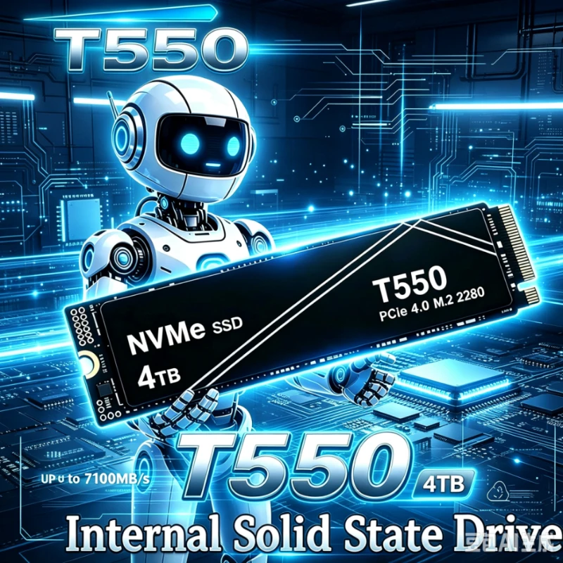 New T550 1TB 2TB 4TB PCIe Gen4 NVMe M.2 SSD Up to 7100MB/s or M.2 SSD Heatsink Internal Solid State Drive, OEM Pac（OEM PACKAGE)