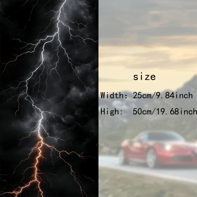 2-Pack Lightning Printed PVC Automotive B-Pillar Decal - Self-Adhesive, Semi-Matte, Weather Resistant, Waterproof