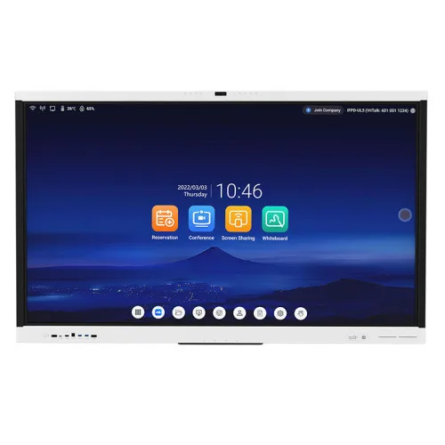 65 75 86 Inch School Conference 4K Dual Cameras with Wide Angle Interactive Smart Whiteboard Electronic Touch Screen Flat Panel
