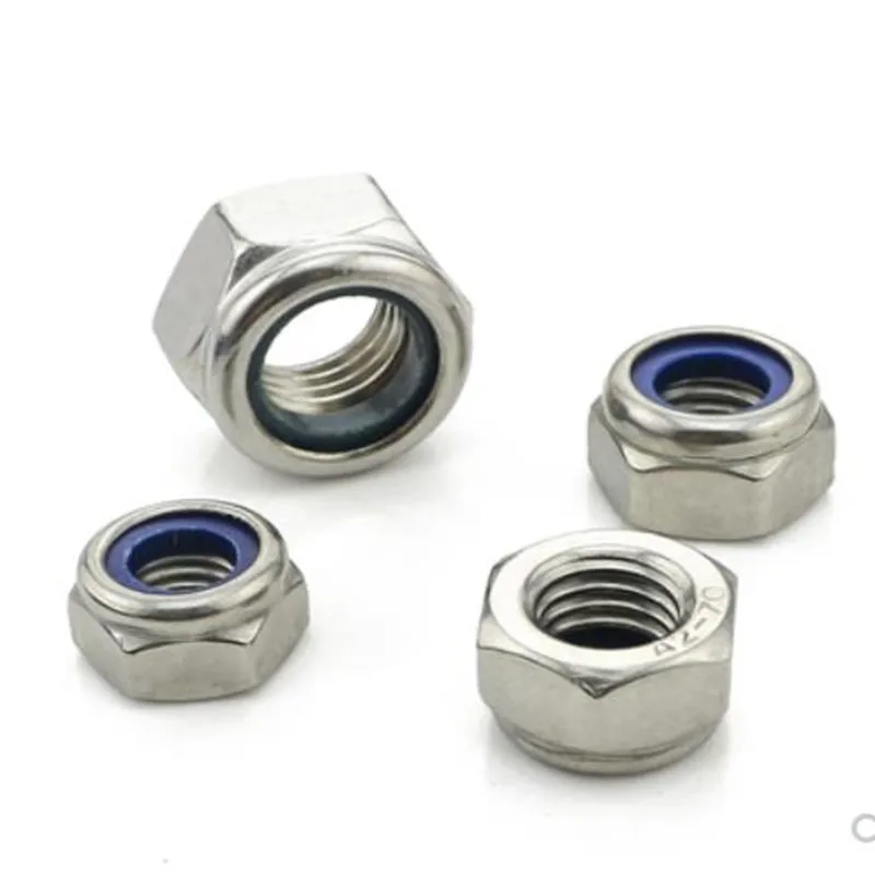 10 stücke unc von 2 #-56 bis 3/8-20 1/4 a2 Edelstahl uk us Grob gewinde Sechs kant Nylon einsatz Konter mutter selbstsicher nde Nylock Konter mutter – Detail 2
