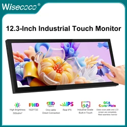 12.3 Inch Stretched Bar Travel Portable Touch Display 1920*720 Secondary Monitor for Laptop Computer Vehicle GPU CPU RAM Monitor