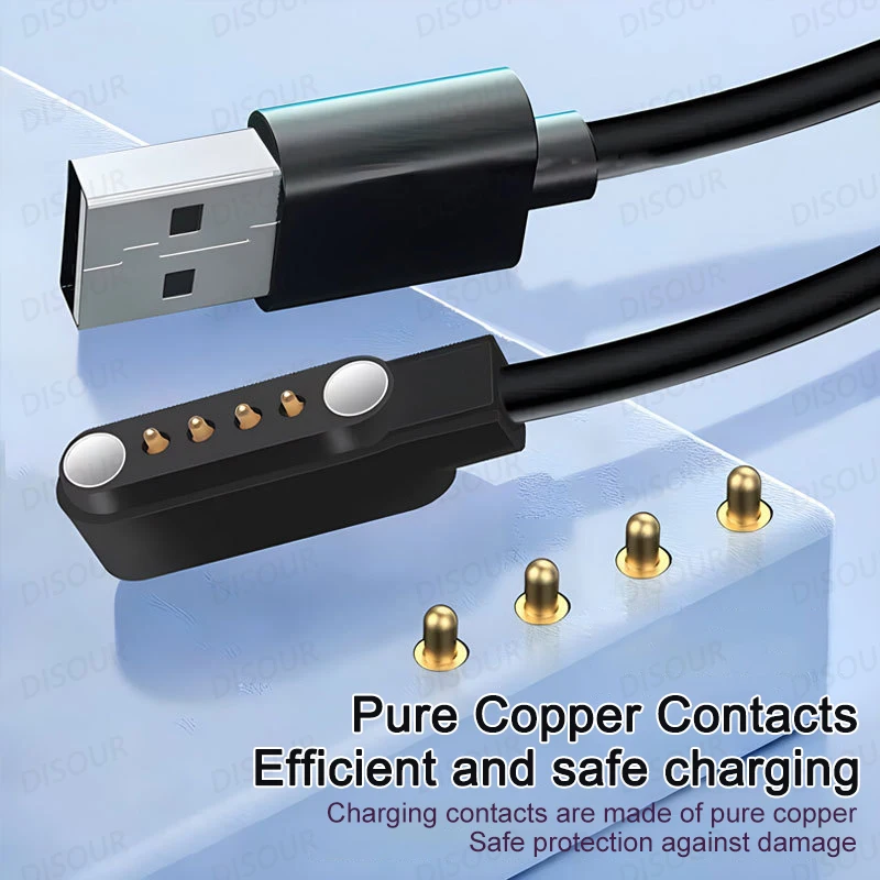 VAORLO 4 Pin 60CM Magnetic Charging Cable Suitable For New X7 Headset DGS10 Bone Conduction Bluetooth Sports Wwimming Headphones view 2