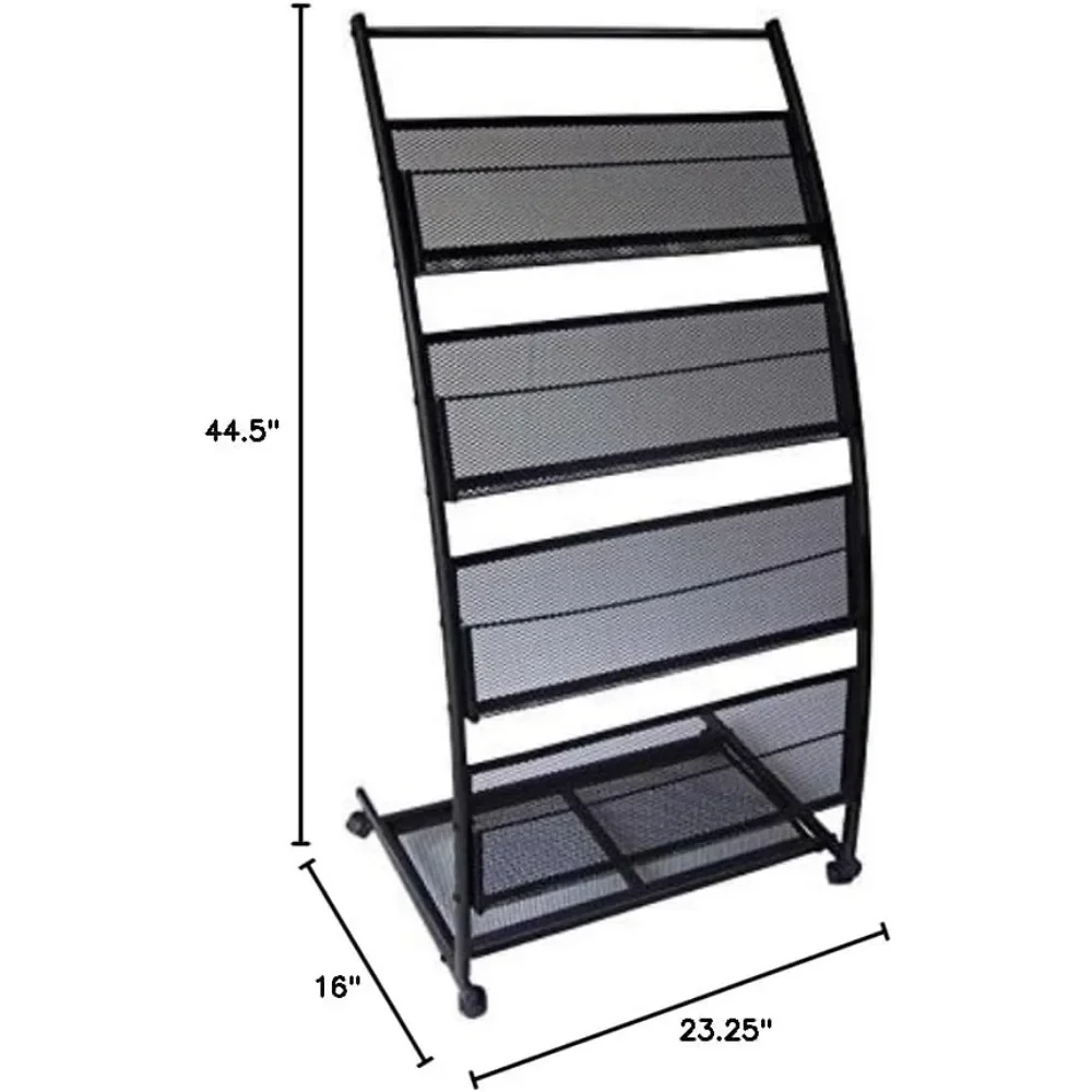 Mobile Literature Magazine Rack Brochure Holder 4 shelf