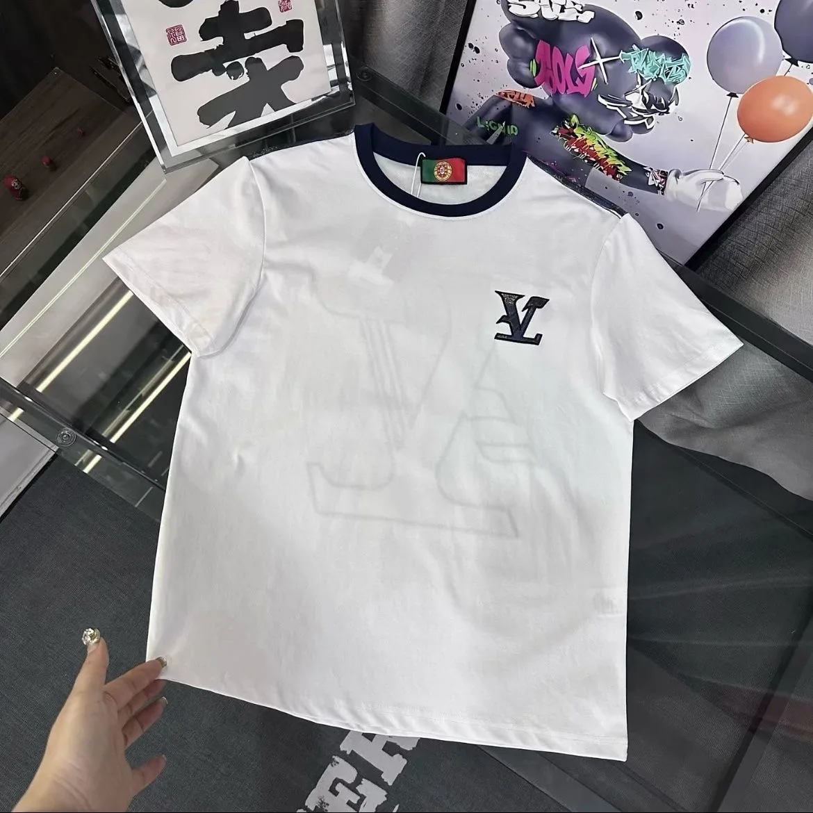 2025 fashion light luxury suit summer men's trend new short-sleeved T-shirt shorts two-piece set embroidery