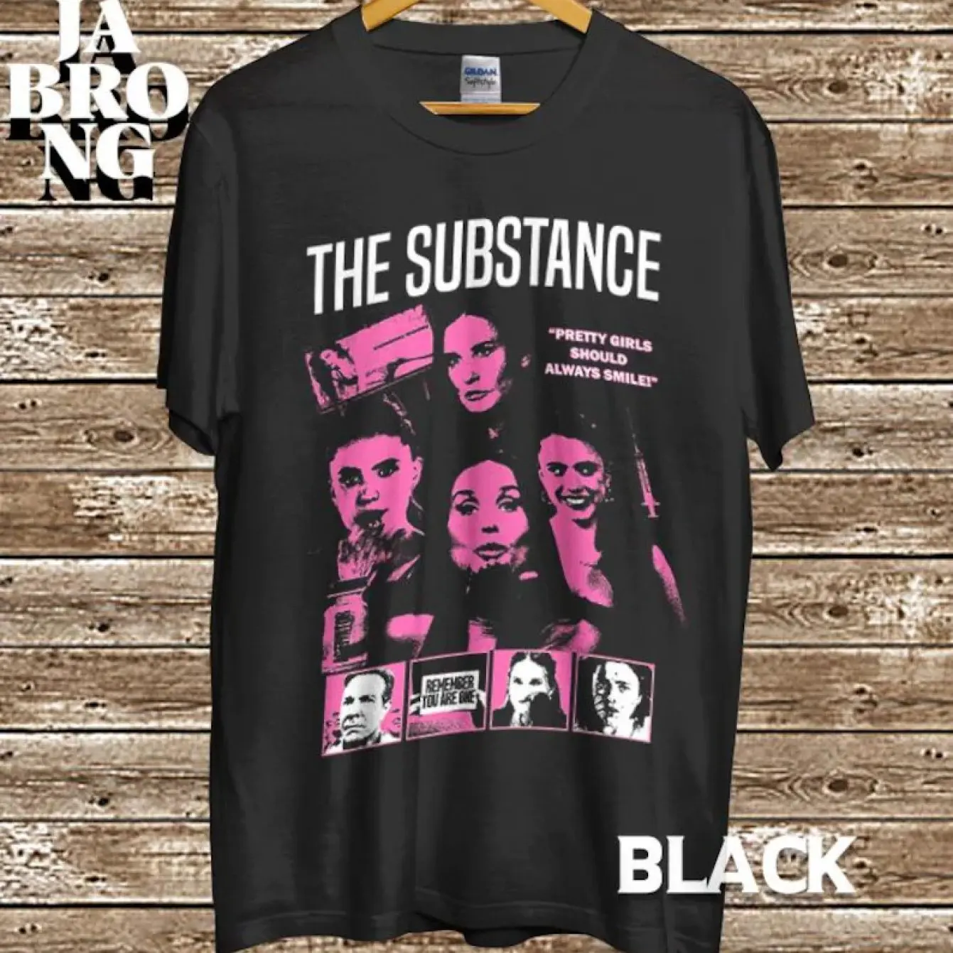 Material Horror T-shirt - Retro 90s Style Pattern Shirt Demi Moore and Margaret Quarley Same Movie Collection