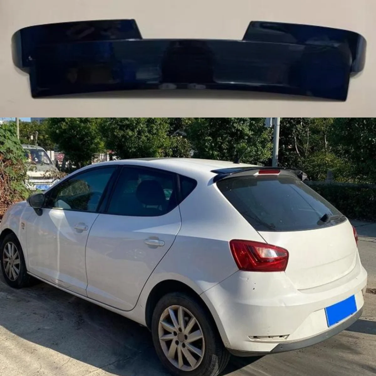 

For VW Seat IBIZA MK4 6J 5 Door Roof spoiler 2008 - 2017 ABS Material Gloss Black Carbon Rear Spoiler Trunail Wing Decoration