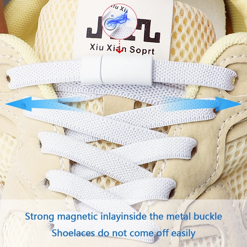 Magnetic Lock Shoelace Without Ties No Tie Shoelaces Elastic Flat Shoe Laces Sneakers Unisex Rubber Bands for Shoe Accessories