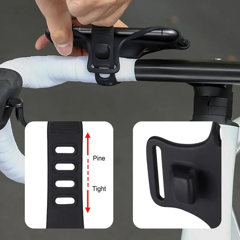 Biking Phone Mount Adjustable Silicone Cell Phone Holder Phone Holder Quick Release Handlebar Clamp Navigation Takeaway Driver