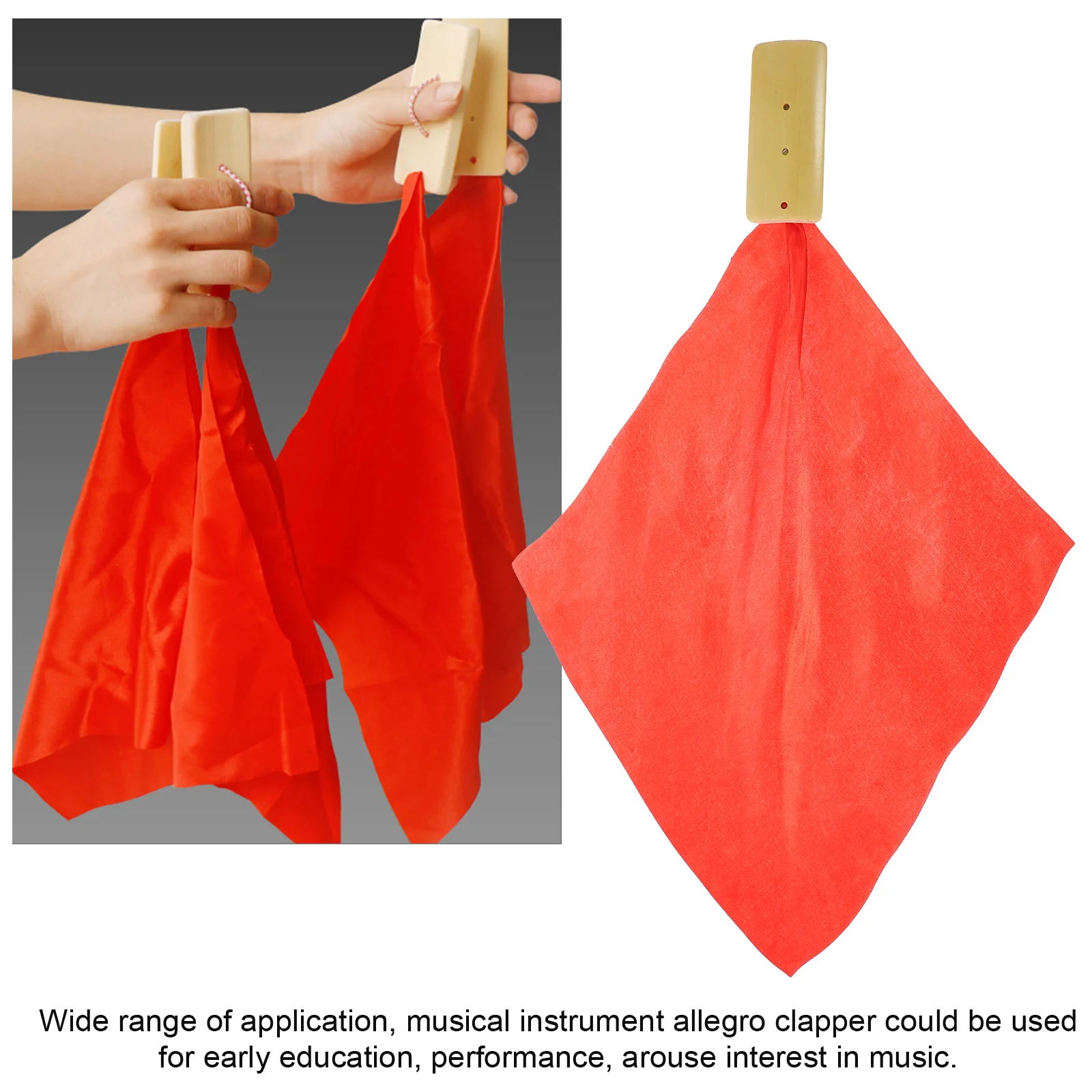 

Red Silk Percussion Instrument Traditional Music Chinese Kuaiban Musical Instruments Element Clappers Castanets