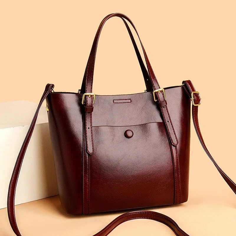 

PU Solid Zipper Classic Commute Style Women's Shoulder Bags High Quality Large Capacity Tote Bags 2025 Hot Sale Fashion Bag