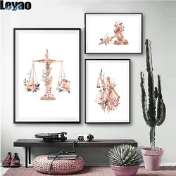 diy diamond Painting Goddess of Justice Lawyer Floral Wall art mosaic embroidery cross stitch Law Student Gifts Decor Pictures