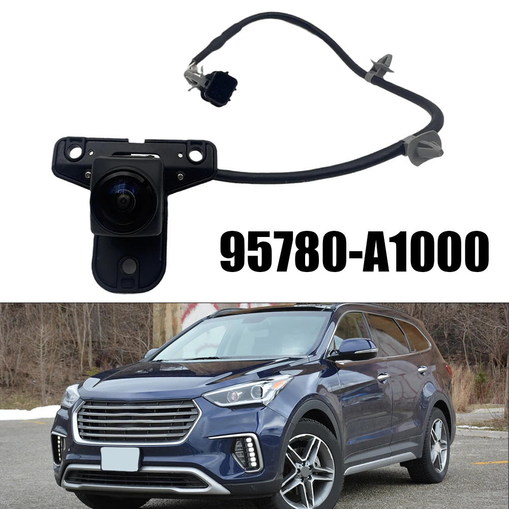 

1pcs Front View Camera Parking Camera- For Hyundai Santa Fe 95780-A1000 Black- 12V- Front Grille- Automobiles Accessories-