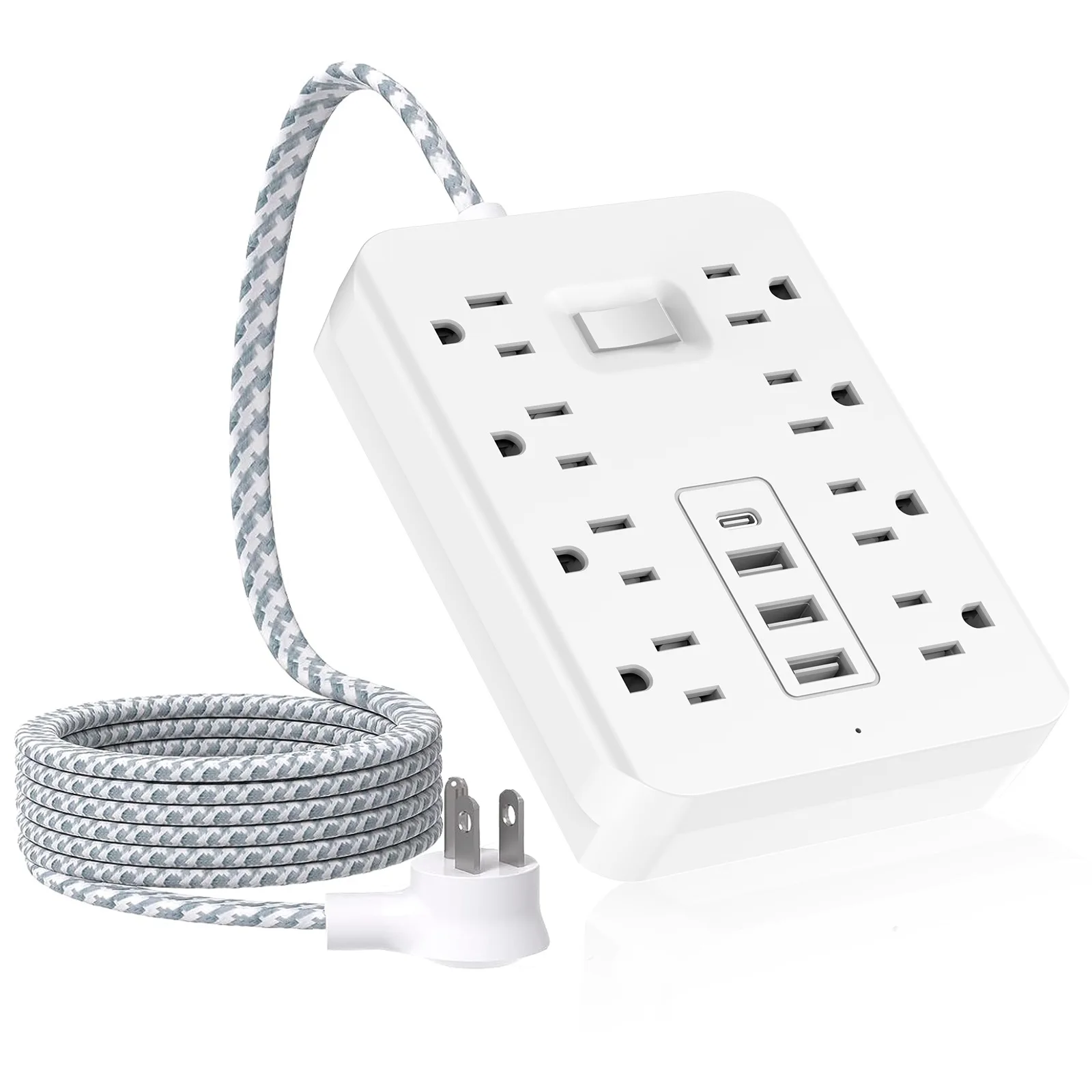 

3 USB+1 TYPE-C PD 8 AC sockets 12 in 1 US standard USB multi hole power strip with socket and extension wiring board