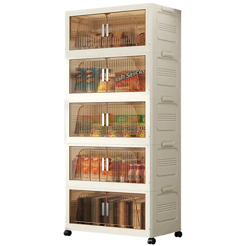 50Cm Wide, 2/3/4/5 Layers, Storage Cabinet Transparent Folding Plastic Storage Box Light Luxury Wardrobe