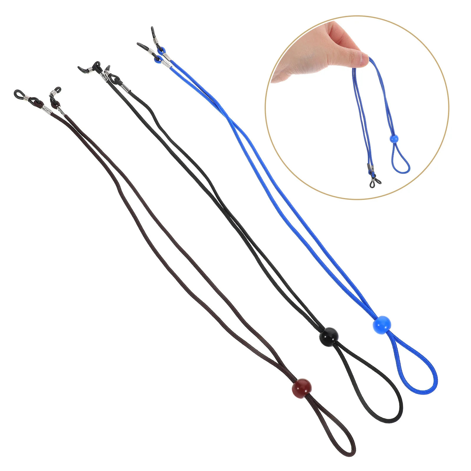 

3pcs Eyeglass Straps Adjustable Glasses Chain Comfortable Elastic Sunglasses Lanyard Sports Outdoor Protective Glasses Holder