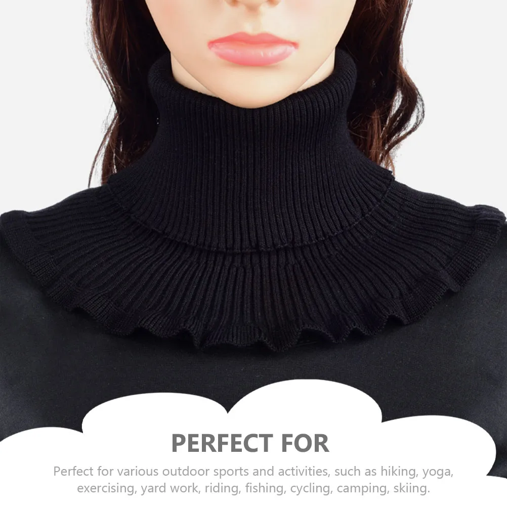 

Warm Neck Cover Men Women Kids Black Woolen Neck Gaiter Lightweight Breathable Multipurpose Outdoor Hiking Camping Daily Use