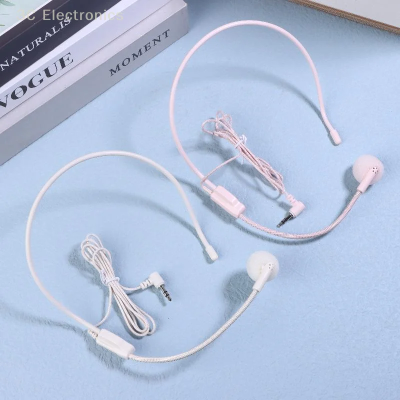 1 قطعة السلكية 3.5 مللي متر التوصيل دليل محاضرة الكلام سماعة Mic المحمولة رئيس محمولة سماعة ميكروفون لاجتماع التدريس