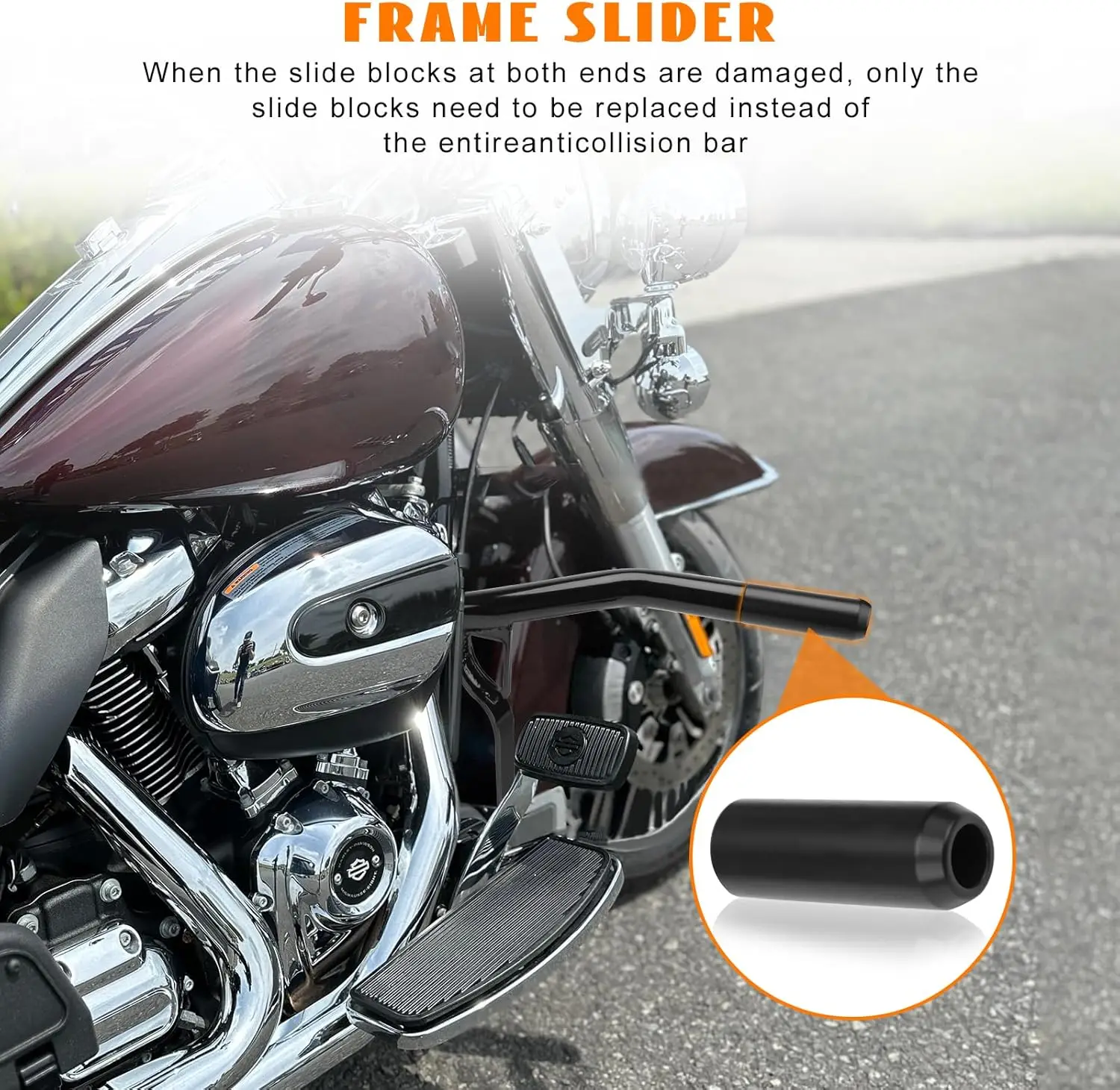 Front Engine Guard Crash Bar Bumper Protector for Harley Touring Street Skid Road King Electra Glide Ultra Limited 2014-2024