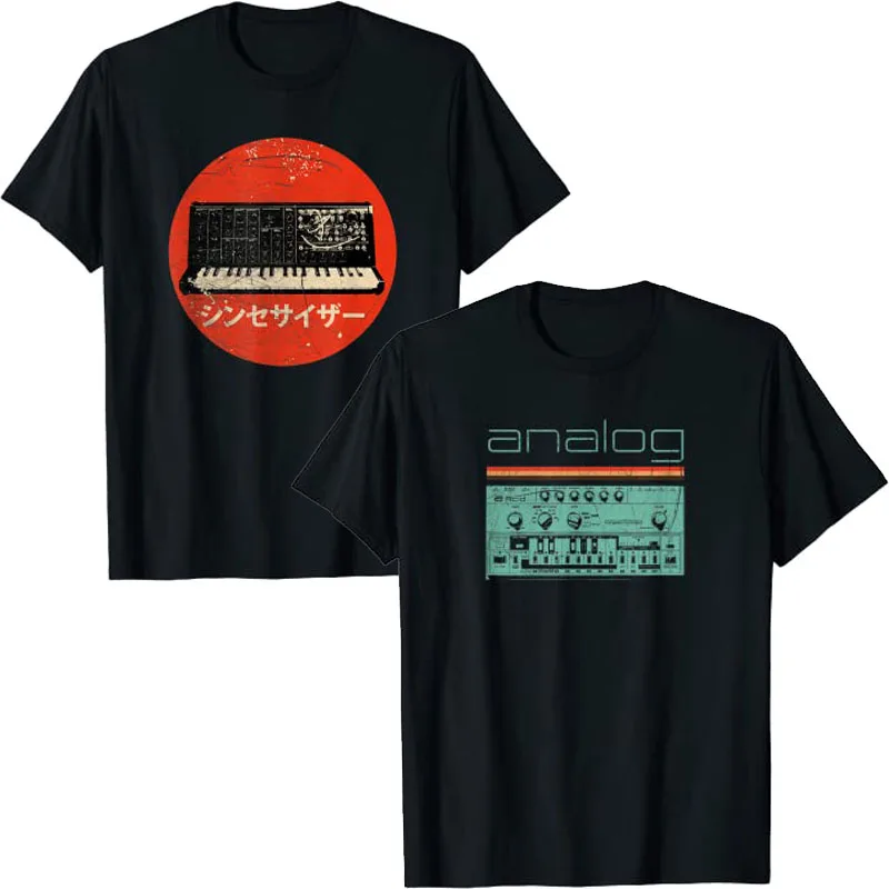 Analog Vintage Synthesizer T-Shirt - Acid Nerd Synth 80s Japanese-Analog Retro Tee Tops Music Lover Outfit Gifts for Women Men