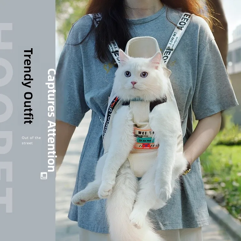 

Портативная сумка-переноска для собак и кошек, нагрудная сумка с двойными плечевыми ремнями для прогулок и переноски животных на улице, рюкзак для питомцев