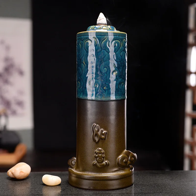 Luxury Gift Waterfall Backflow Incense The Monkey King Holder Home Office Decor Handicraft Ceramic Censer