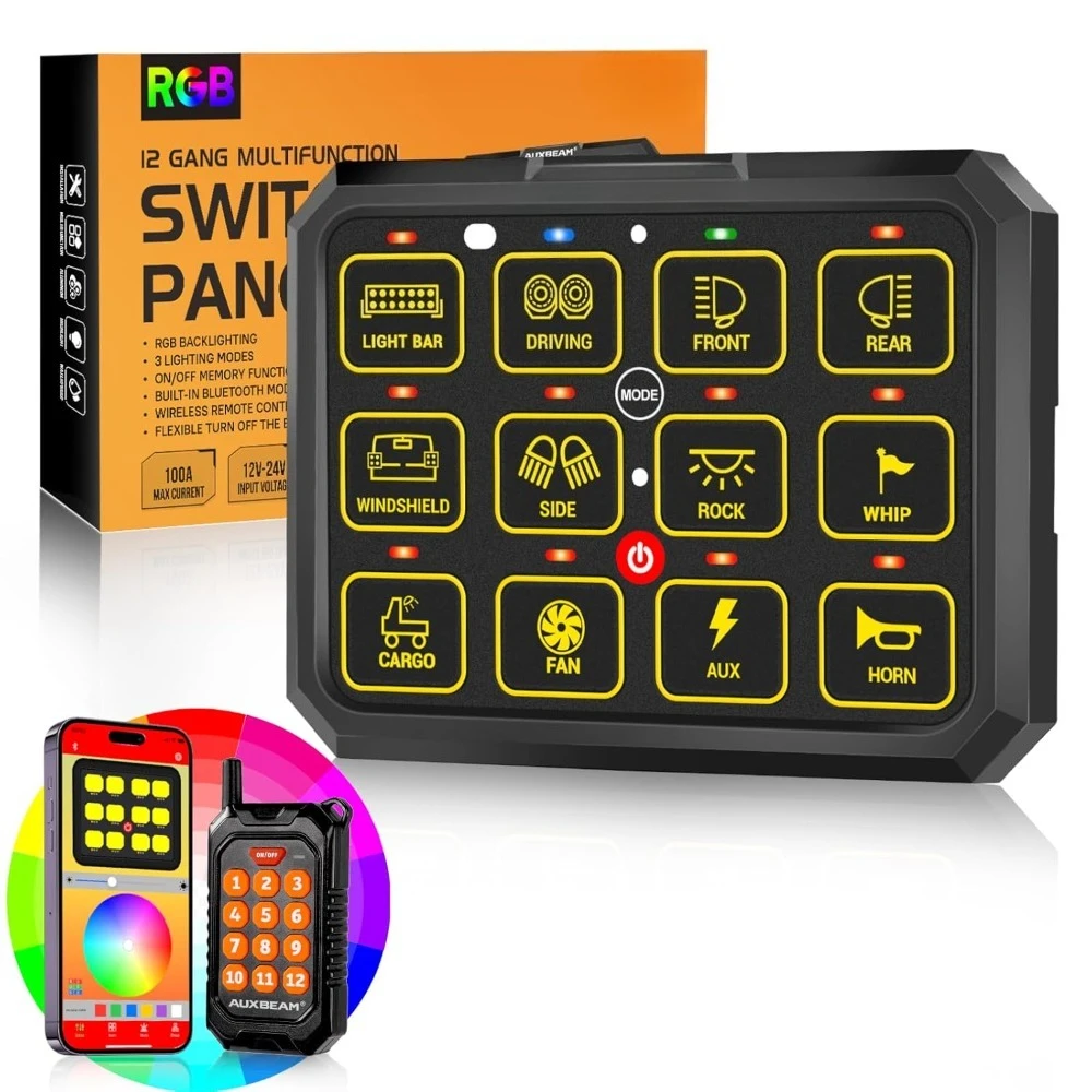 12 عصابة لوحة التبديل بلوتوث RGB AC-1200 مع التطبيق وجهاز التحكم عن بعد تبديل لحظة نابض التبديل جراب قبالة الخلفية - رائجة البيع