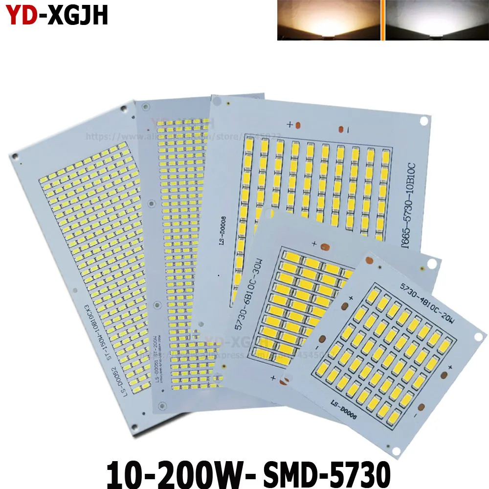 2 sztuki LED PCB pełna moc 10W 20W 30W 50W 100W 150W 200W reflektor 5730 SMD LED PCB lampa płyta PCB aluminiowa płyta do reflektora led