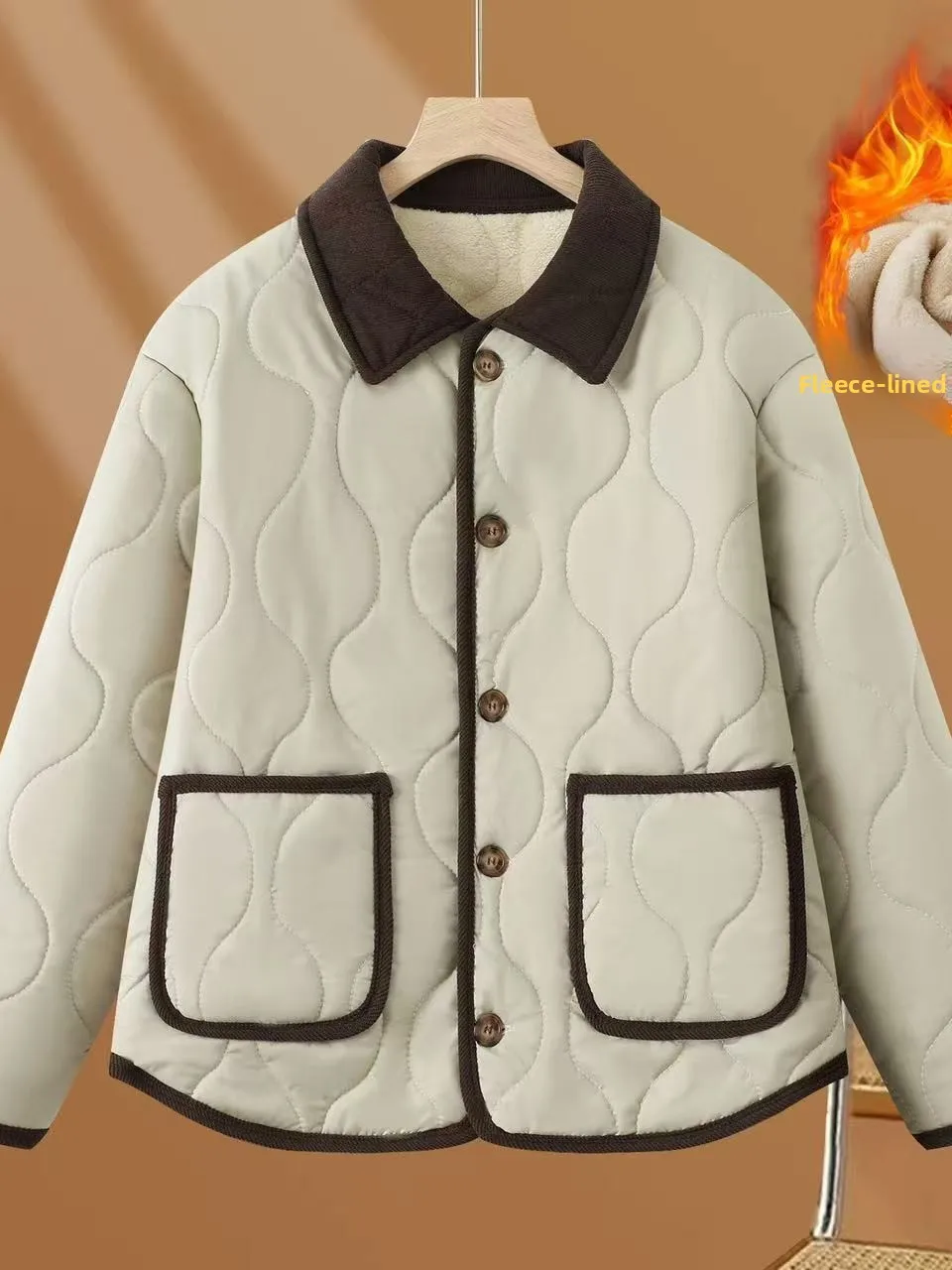 

2025 New Thiened Fce Cotton Jaet ort Sle Turn-down Collar Women's Coat Oversize Autumn Winter Faion Commute Wear