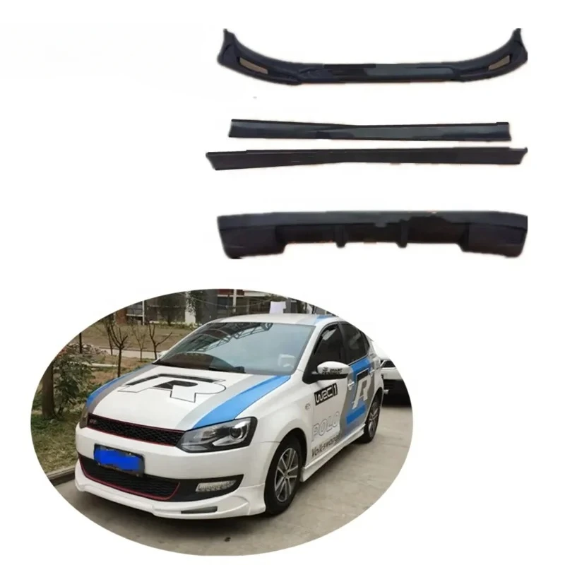 For VW Polo Body Kit Style A 2011-2013 Volkswagen Polo Front Lip Bumper Rear Lip Side Skirt