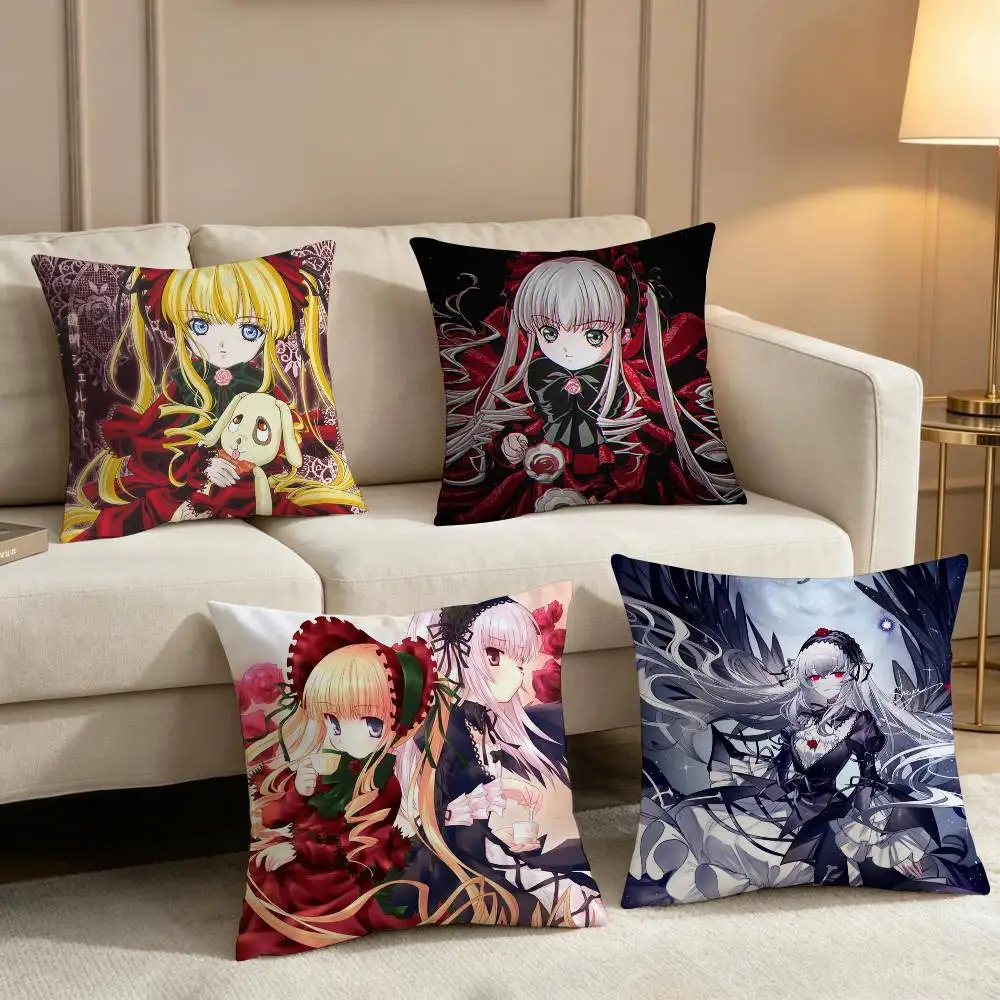 Romantic Anime R-Rozen Maiden Wantage cushion cover soft Pillow Case for Sofa Living Room Home office Decor Protective Covers