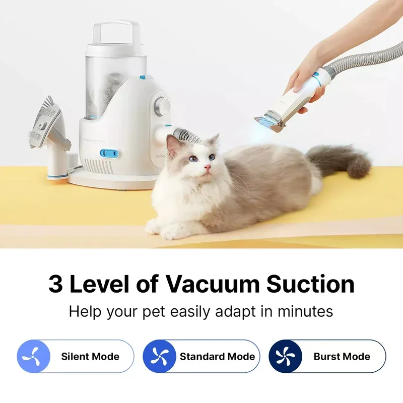 Neakasa P2 Pro Pet Grooming Vacuum Kit Small Automatic Dog Cat Hair Brush Combs Features Cleaning Hair Removal Charge Source