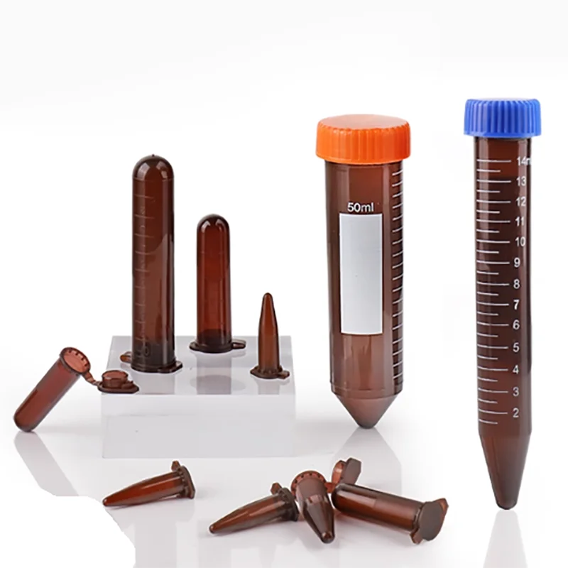 

Plastic test tube brown centrifuge tube light-proof EP tube 0.5/1.5/2/5/10/15/50ml cover tip bottom