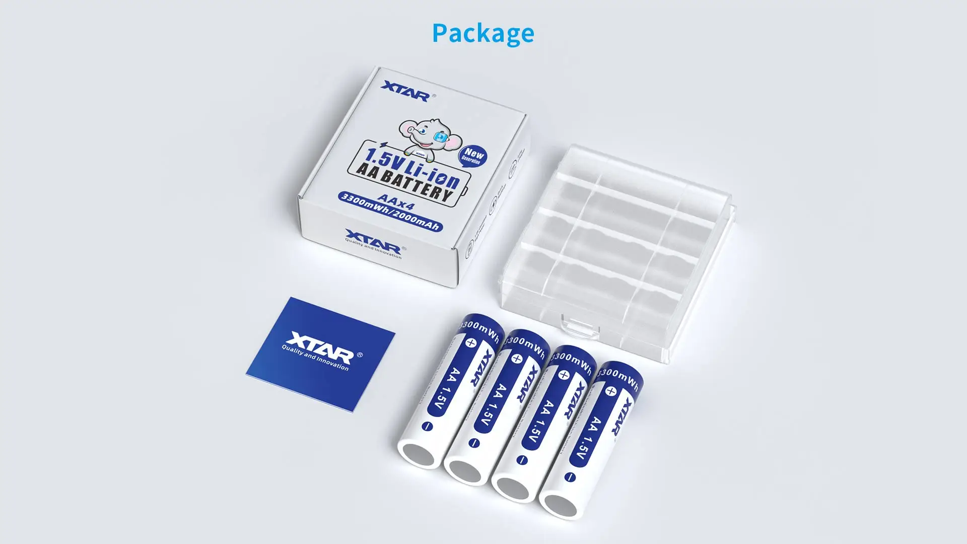 XTAR 4/8PCS AA Battery 1.5V 3300mWh Battery Rechargeable Li-ion Batteries 1.5V 2A Stable Strong Power 2.3H Fast Charging