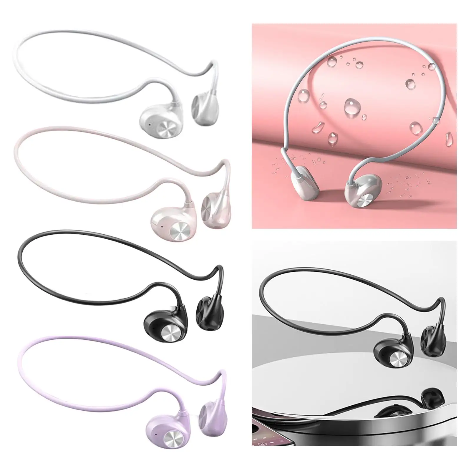 Air Conduction Headphones BT 5.3 Bendable for Running Swimming Workout